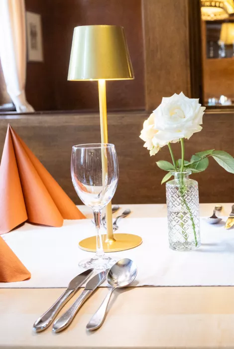 Gedeckter Tisch im Goldenen Hirsch Heubach