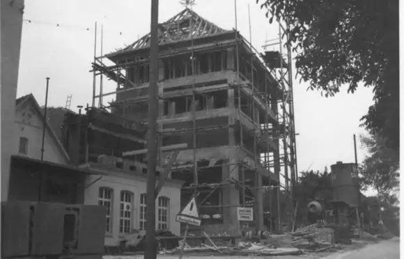 Bau des neuen Sudhauses 1953